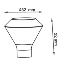Essentials Nutmeg Prism Cabinet Knob Brushed Nickel 32mm 2 Pieces