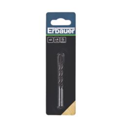 Erbauer  Straight Shank  Brad Point Wood Drill Bits 4mm x 75mm 2 Pack