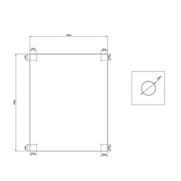 Splashback  Clear with Brushed Chrome Caps Splashback 600mm x 750mm x 6mm