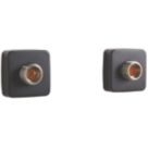 Highlife Bathrooms  Square Shower Brackets Matt Black