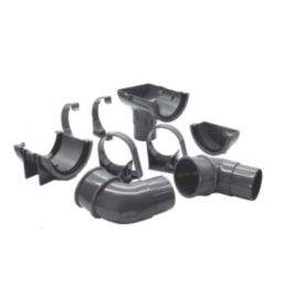 FloPlast MiniFlo Half Round Shed Gutter Pack Anthracite Grey 14 Pieces