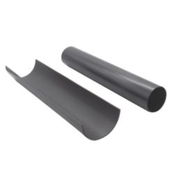 FloPlast MiniFlo Half Round Shed Gutter Pack Anthracite Grey 14 Pieces