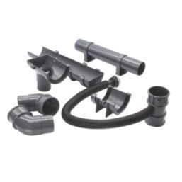 FloPlast MiniFlo Half Round Shed Gutter Pack Anthracite Grey 14 Pieces