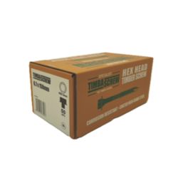 TimbaScrew  Hex Flange Thread Cutting Timber Screws 6.7mm x 150mm 50 Pack