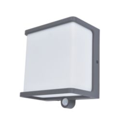 Lutec Doblo Outdoor LED Solar Wall Light With PIR Sensor Dark Grey 1000lm