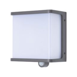 Lutec Doblo Outdoor LED Solar Wall Light With PIR Sensor Dark Grey 1000lm