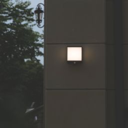 Lutec Doblo Outdoor LED Solar Wall Light With PIR Sensor Dark Grey 1000lm