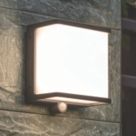 Lutec Doblo Outdoor LED Solar Wall Light With PIR Sensor Dark Grey 1000lm