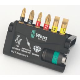 Wera Bit-Check 7 Diamond 1 1/4" Hex Shank Mixed Bit-Check 7 Pieces