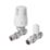 Flomasta  1/2" x 15mm White/Chrome Straight & L/S Modern Thermostatic Radiator Valve & Lockshield