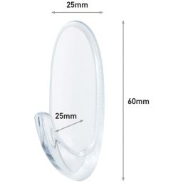 Command Clear Self-Adhesive Medium Clear Hook 7 Pack