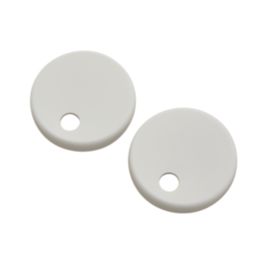 Highlife Bathrooms  WC Seat Hinge Cover Caps White 2 Pack