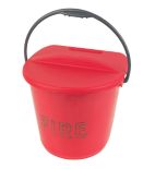 Metal Fire Bucket & Lid 10Ltr - Screwfix