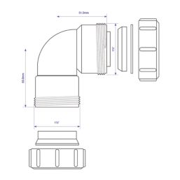 McAlpine MT4-ISO Compression Bend 90° 40mm