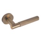 Eclipse Insignia Premium  Fire Rated Linear Lever On Rose Door Handle Pair Antique Brass 1 Pair