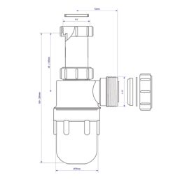 McAlpine  Adjustable Inlet Bottle Trap White 40mm
