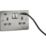 Knightsbridge  13A 2-Gang SP Switched Socket + 4.0A 20W 2-Outlet Type A & C USB Charger Brushed Chrome with Grey Inserts