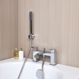 ETAL Kinlin Chrome 143mm Deck Mounted Dual Control Manual Shower Mixer Tap