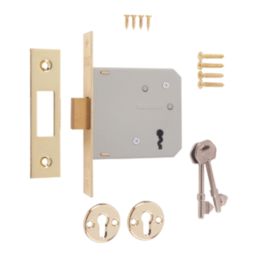 ERA  3 Lever Brass Mortice Deadlock 76mm Case - 56mm Backset