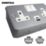 Essentials  13A 2-Gang 2-Pole Switched Metal Clad Socket + 3.1A 15.5W 2-Outlet Type A & C USB Charger with White Inserts
