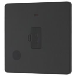 British General Evolve 13A Unswitched Fused Spur with LED Matt Black with Black Inserts