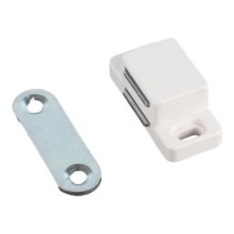Essentials 2-Hole Magnetic Cabinet Catch White 37mm x 15mm 10 Pack