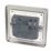 Hager Sollysta WRS51BSW 5A 1-Gang Unswitched Round Pin Socket Brushed Steel with White Inserts