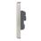 Hager Sollysta WRS51BSW 5A 1-Gang Unswitched Round Pin Socket Brushed Steel with White Inserts