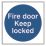 Essentials  Non Photoluminescent "Fire Door Keep Locked" Sign 100mm x 100mm
