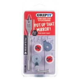 GripIt  Plasterboard Mirror Fixing Kit 18mm x 95mm 2 Pack