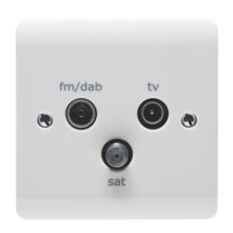 Crabtree Instinct 1-Gang Triplex Multimedia Socket White