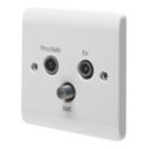 Crabtree Instinct 1-Gang Triplex Multimedia Socket White