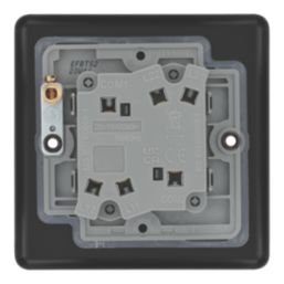 LAP  20A 16AX 2-Gang 2-Way Switch  Matt Black with Colour-Matched Inserts