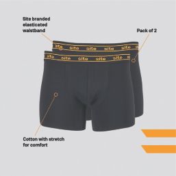 Site 2 Pack Black Small Mens Boxer Shorts