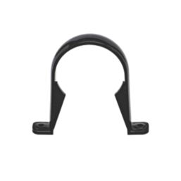 FloPlast  Half Round Pipe Clips Black 68mm 10 Pack