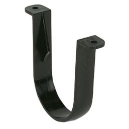 FloPlast  Half Round Pipe Clips Black 68mm 10 Pack