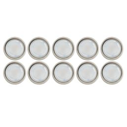 LAP Coldstrip 30mm Outdoor Blue Round LED Recessed Deck Light Kit Brushed Chrome 4.4W 10 Pack