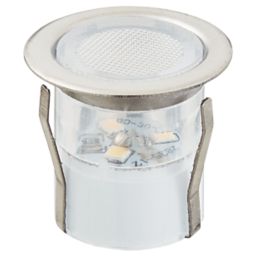 LAP Coldstrip 30mm Outdoor Blue Round LED Recessed Deck Light Kit Brushed Chrome 4.4W 10 Pack