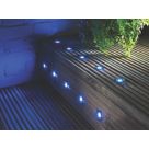 LAP Coldstrip 30mm Outdoor Blue Round LED Recessed Deck Light Kit Brushed Chrome 4.4W 10 Pack