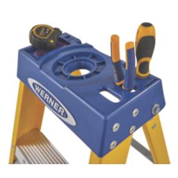 Werner Fibreglass 2.2m 8 Step Swingback A Frame Step Ladder
