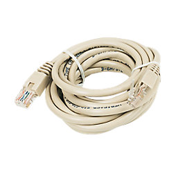 Beige Unshielded RJ45 Cat 5e Ethernet Cable 3m 10 Pack