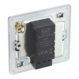 LAP  1-Gang 2-Way LED Dimmer Switch  Polished Chrome with Colour-Matched Inserts