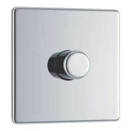 LAP  1-Gang 2-Way LED Dimmer Switch  Polished Chrome with Colour-Matched Inserts