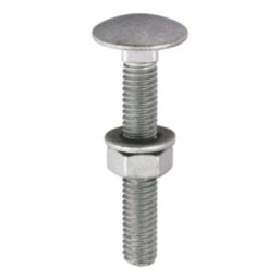 Timco Exterior Carriage Bolts Carbon Steel Organic Silver Coating M6 x 40mm 10 Pack
