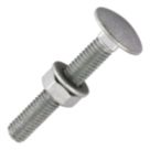 Timco Exterior Carriage Bolts Carbon Steel Organic Silver Coating M6 x 40mm 10 Pack