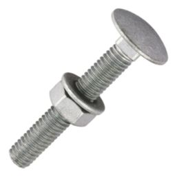 Timco Exterior Carriage Bolts Carbon Steel Organic Silver Coating M6 x 40mm 10 Pack