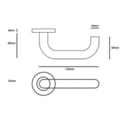 Eclipse Precision Safety Fire Rated Lever on Rose Door Handle Pair Polished Stainless Steel