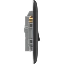 British General Nexus Metal 20A 1-Gang DP Control Switch Matt Black with LED