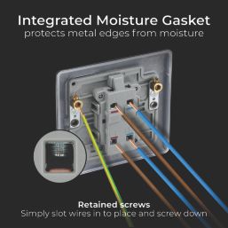 British General Nexus Metal 20A 1-Gang DP Control Switch Matt Black with LED
