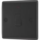 British General Nexus Metal 20A 1-Gang DP Control Switch Matt Black with LED